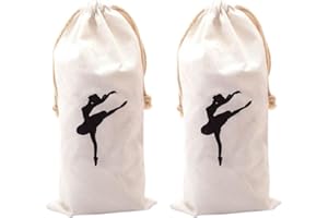 Zerodeko Ballet Drawstring Bag for Pointe Shoes Canvas Dance Storage Bag for Ballet Accessories and Travel