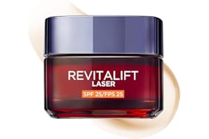 L'OREAL PARIS L'Oréal Paris Revitalift Láser Triple Acción Crema de Día Nº1 Anti-Edad Protección Solar SPF25 con Pro-Retinol, Ácido Hialurónico y Vitamina Cg. Reduce Arrugas, Reafirma y Reduce Manchas Oscuras, 50ml