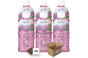 Mogu Mogu Flavored Drinks 24x320ml, COTTON CANDY - Nata De Coco Juice - Refreshing Taste - Fun Drinking During Hot Summers Or Take Them On Trips & Picnics Boxed Treatz