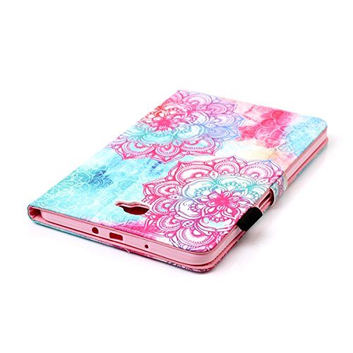 Galaxy Tab A 10.1 Hülle,Galaxy Tab A 10.1 Zoll 2016 T580N Lederhülle Flip Wallet Case,Galaxy Tab A 10.1 PU Leder Standplatz Fall Hülle Case,Ekakashop Bunt Rote Blume Muster Bookstyle Folio Schale Weichen Silikon Schutzhülle Klapptasche Etui Magnetverschluß mit Standfunktion Kartenfächer für Samsung Galaxy Tab A 10.1 Zoll 2016 T580N + 1x Kostenlos Ständer (Farbe zufällig) - 7