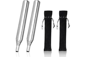 Quesuc 2 Pièces de Tube de Feu Rétractable En Acier Inoxydable Soufflet de Poche Pique-Nique Extérieur Tube de Feu Bâton de Feu Cuisson Survie Camping Randonnée Barbecue Outil de Survie en Plein Air