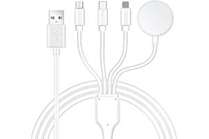 AnNissa 4 in 1 Watch & Phone Charger Cable,Multi USB Charging Cable - Type C Cable,Fast Magnetic, Charging Cord Compatible with Watch,i-Phone,Galaxy,Pixel,Android,Pods & More