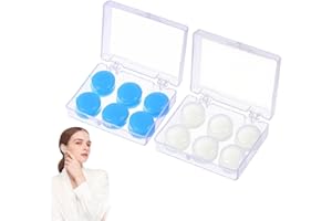 DIFLAX 12 Piezas Tapones Oidos Natación, Tapones Oidos Piscina, Tapones Oidos Silicona, Tapones para Piscina, Tapones Natacion, Tapones Silicona, Para Natación, Piscina, Surf, Buceo, Azul y Blanco