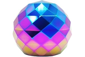 LESYKAWY Kinetic Schreibtischspielzeug, Metal Fidget Spinner Ball, Gyroskop mit optischer Täuschung für Erwachsene ADHS Anti-Angst Stressabbau, Regenbogen-Polygone