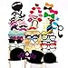 DIKETE® 58 stücke Photo Booth Props set Fotorequisiten Fotoaccessoires Foto Maske für Hochzeit Geburtstag Abschlussfeier Party Familienfeiern [Tabakspfeife, Kronen, Krawatten, Hüte, Fliegen, Bärte, Kussmünder, Brillen, Monokel]