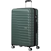 American Tourister Flashline Cabin Trolley Suitcase, 78 cm | Green, 100/109 L, 4.4 kg, with TSA lock, internal cross straps a