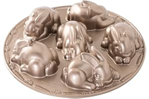 Nordic Ware Baby Bunny odlew aluminiowy ciasto, pojemność 4,5 kubka, toffia