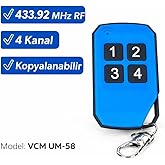 VCM UM-58 433 MHz RF Uzaktan Kumanda 4 Kanal Kopyalanabilir Garaj ve Kapı Kumandası