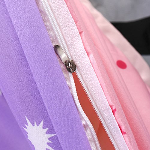 sourcingmap® Sternenaufdruck Bettbezug Kissenbezug Bettdecke Abdeckung Bettbezugset Lila - 4