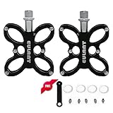 Pedali Biciclette in Alluminio, Universali Cuscinetto CNC Pedali Bici, Pedale Piatta Piano per Farfalla per Bici da Corsa / Moto fisso / Mountain Bike (MTB) Rosso