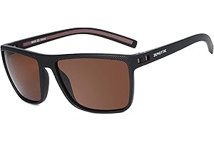 ZENOTTIC Polarised Sunglasses for Men Lightweight TR90 Frame UV400 Protection Square Sun Glasses