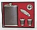 Produktbild Leder-Flachmann-Set, 5-teilig, ein Fläschchen, zwei Becher, ein Werkzeug, ein Trichter, Dunkelbraun