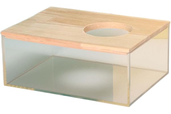 Milageto Salle de Bain pour Hamster pour Animaux de Compagnie, Toilettes de récipient de Bain de Sable, Salle de Douche en Acrylique Transparent, Maison de, Rectangle M