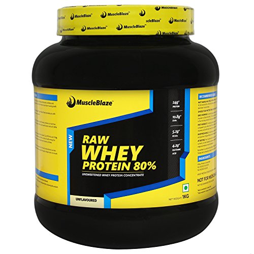 MuscleBlaze 80% Whey Protein Supplement Powder, 1 kg (Unflavoured) RS.1299 (35.00% Off) - Amazon