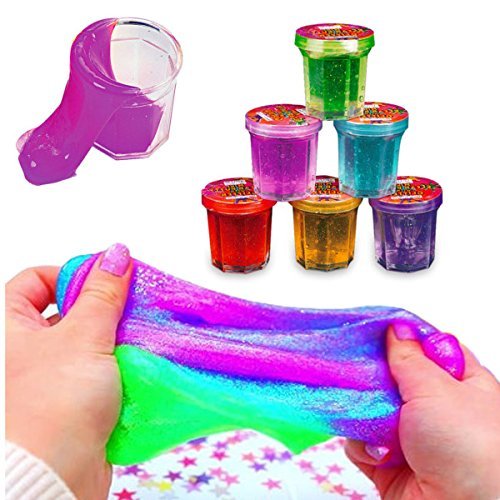 German Trendseller® - 6 x Zauber Schleim im Töpchen┃ Mitgebsel ┃ Kindergeburtstag ┃ 6 Stück