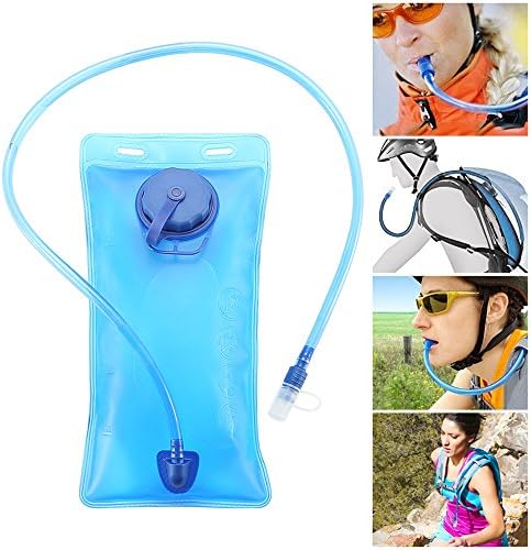 Hydration Bladder 2 Liter Leak Proof Water Reservoir Sports Water Storage Bladder Bag For Bicycling Hiking Camping Backpack. Non Toxic Easy Clean Large Opening, Quick Release Insulated Tube &amp; Shutoff Valve, KuanGuang Home