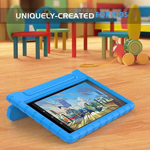 MoKo Hülle für All-New Amazon Fire 7 Tablet (7 Zoll – 7. Generation, 2017 Modell) – Superleicht EVA Stoßfest Kinderfreundlich Kinder Schutzhülle für das neue Fire 7 2017, Blau - 3