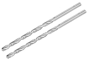 sourcing map 2 Stk HSS Spiralbohrer (Hochgeschwindigkeitsstahl) Extra lange Twist Bohrer 6,5mm Bohrdurchmesser 160mm Länge
