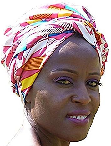 Women's pink headband african ankara fabric hijab turban yoga bandanna cotton wrap UK