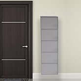 Mobilyapratik Gri Metal Ayakkabılık MAC5-5 Kapaklı - 50X15X169 h