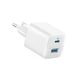 Anker 323 USB-C &amp; USB-A Şarj Cihazı 33W, PowerDelivery, ActiveShield G&uuml;venlik Sistemi,%45 daha k&uuml;&ccedil;&uuml;k | 17/17 Pro/16/16 Pro/ 1