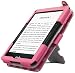 Produktbild igadgitz Vintage Kollektion Polka Punkte PU Leder Hülle mit Betrachtungs/Auto Sleep Wake/Handschlaufe für Amazon Kindle Voyage 7G rosa/weiß