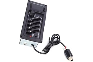 VBESTLIFE Pickup per chitarra a 4 bande EQ-7545R, supporto per equalizzatore per preamplificatore per chitarra BASS, MIDD, TREB, PRES e adatto per chitarre classiche, acustiche e folk.