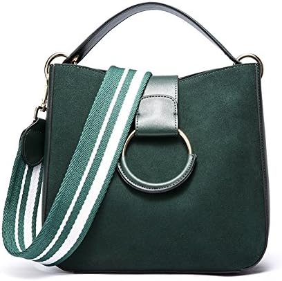 MuLier Women Handbags Top-Handle Fashion Hobo Tote Bags Matte Genuine Leather Shoulder Satchel Bags (Dark-green)