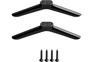 WPNCYK 2Pack TV Legs, Universal TV Stand Base Replacement, Sturdy Black ABS Plastic Feet with Non-Slip Pads, Easy Installation with Included Screws for LCD LED Flat Screen TVs