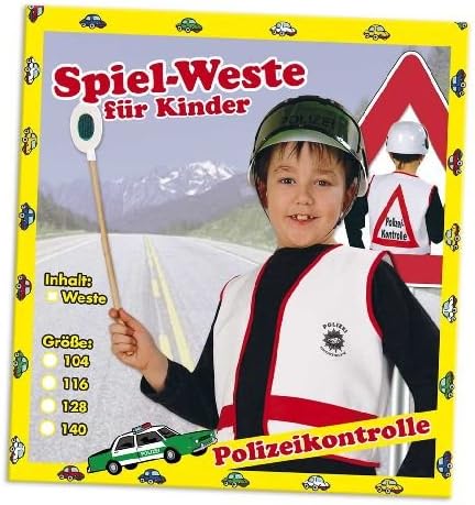 Toy Police Control Kids Police Vest Black 104 – 140