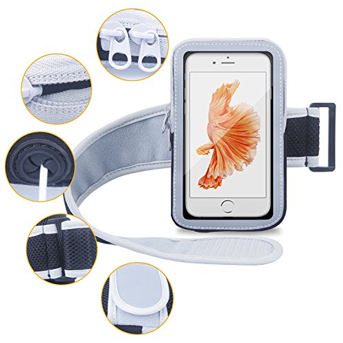 iPhone 6 Plus Sportarmband, Splaks Urtraweich Schweißfest iPhone 6 Plus Sportarmband Jogging Armband Armtasche Oberarmtasche Sporthülle mit einstellbarer Band und Schlüssel-Bargeld-Halter geeignet für Radfahren, Wandern, Kanufahren, Reiten, Einkaufen, Rollerblading, Skifahren, Hausarbeit -Schwarz