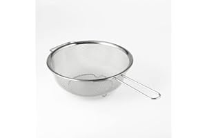 JXCBXJ Colino a Rete,Colino grande in acciaio inox a rete fine setaccio,ideale per filtrare, scolare e setacciare,manico robusto e base,diametro 19,5 cm.