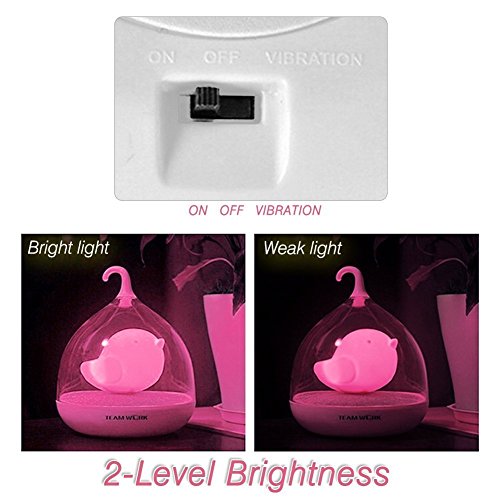 Signstek dimmbar Sensor Nachttischlampe Niedlich Vögelkäfig Nachtlicht USB aufladbar LED-Lampe mit USB-Ladekabel für Baby Kinder - 5