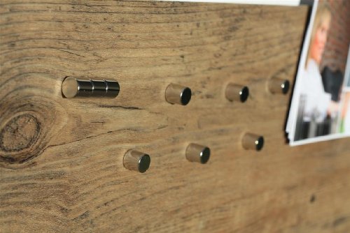 Magnettafel/Magnetboard in Holz-Optik: Eiche „Cognac“, Pinnwand aus Vinyl mit Stahl-Rückseite, 100cm x 22,5cm - 3