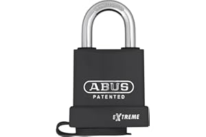 ABUS Kłódka Extreme 83WP/53 – odporna na warunki atmosferyczne – z wymiennym pałąkiem – hartowana stal specjalna – poziom bezpieczeństwa ABS 8 – czarna