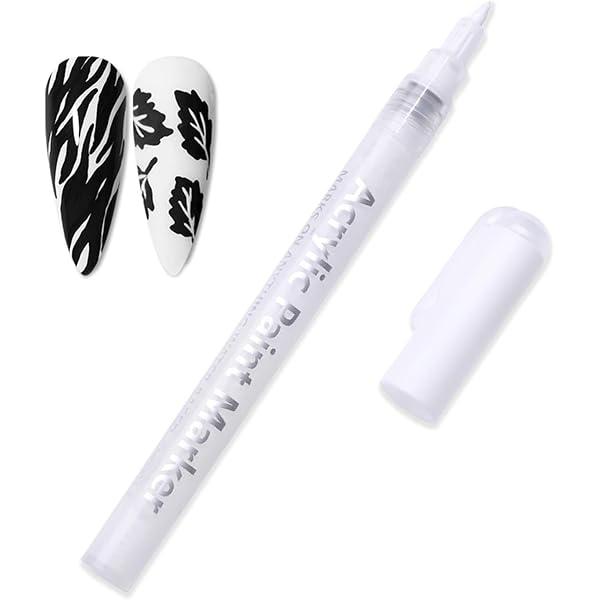 JUKOTA 3D Nagellack Stift Set Schwarz & Weiß – 6 Stifte Für French Nails & Nagelkunst