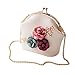 Produktbild Taschen Umhängetaschen Damen Stickerei Rose Crossbody Bag Körper Handtaschen Geldbörse LMMVP (Beige 3)