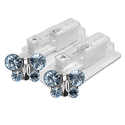 1 par studex Key2Life  Pendientes Mariposa Aquamarin 7 mm