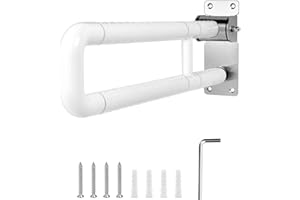 QWORK® Maniglione Bagno, maniglione doccia, pieghevole, 60 cm, acciaio inossidabile, portata 200 kg