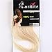 S-noilite 16" 18" 20" 22" 8PCS Clip In Human Hair Extensions 100% Remy Real Human Hair Straight Full Head Set for Women Beauty (16"-65g, #613 Bleach Blonde)
