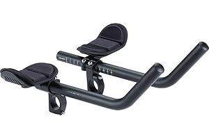 BBB Cycling AeroMax Aluminium Tri Bars | J-bend Aerobars for Road Bikes | Multi-adjustable PU Arm Pads | Compatible with 25.4/31.8 mm Bike Handlebars | BHB-60