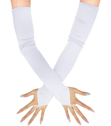 Lot De 4 Paires Gants De Fête Années 80 Sans Doigts En Résille - Noir/Blanc Pour Femme Cosplay