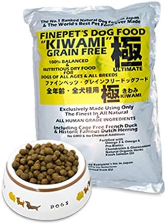 Finepets Kiwami 100% GRAIN FREE & DUCK FORMULA COMPLETE AND BALANCED DRY FOOD FOR DOGS OF ALL BREEDS AND ALL LIFE STAGES. The highest quality product in the world. 1,5kg.