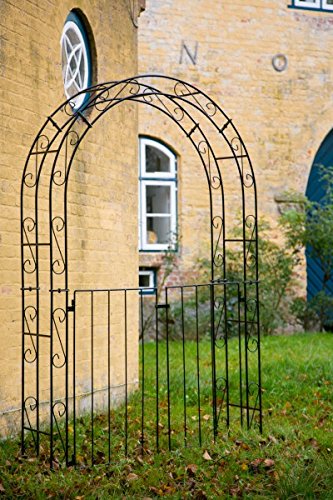 Rosenbogen 12mm Eisen! B: 140cm Schwarz mit Türen / Tor - 6