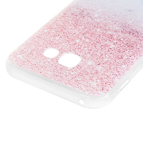 Badalink A5 2017 Hülle Schutzhülle Bunt Silikon Weicherem Gummi Bumper Rosa Weiße Marmorierung Style Cover Handyhülle Schale TPU Hergestellt für Samsung Galaxy A5 2017 - 5