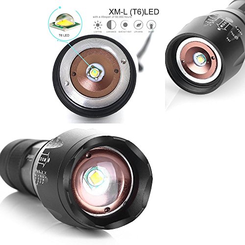 Cree XM-L T6 5 Modi 1000 Lumen LED-Taschenlampe zoombaren wasserdichte Taschenlampen - 3