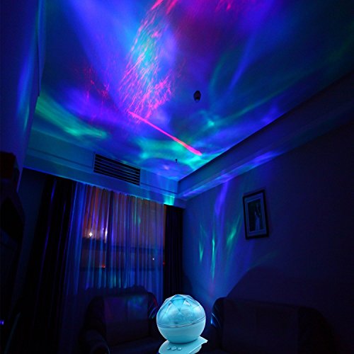 Ozean dynamischen Schlaf Nachtlicht-Lampen-Ozean-Wellen-Lampe mit Musik für Schlafzimmer Wohnzimmer Badezimmer Babyzimmer Kinderzimmer - 2