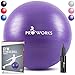 Produktbild Proworks Gymnastikball [65cm] Heavy Duty Sitzball für Sport Physiotherapie Schwangerschaft Yoga Pilates - Fitness Ball für Rückenübungen und Dehnübungen - in 6 verschiedenen Farben inkl. Pumpe - Lila