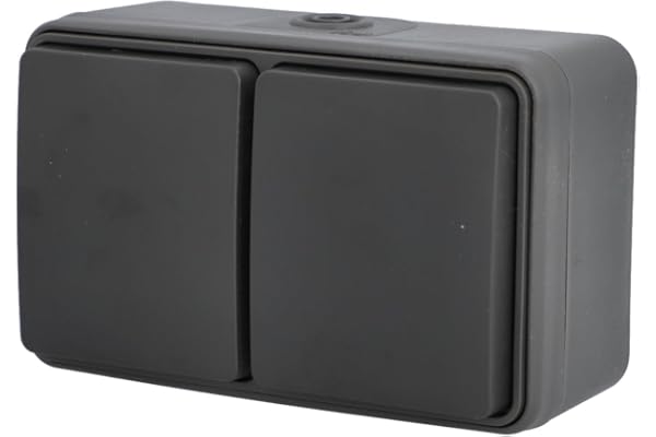UNITEC 2-vägs AP/FR Aqua, ytmonterad, fuktsäker, IP54, för inomhus- och utomhusbruk, antracit, 1 styck