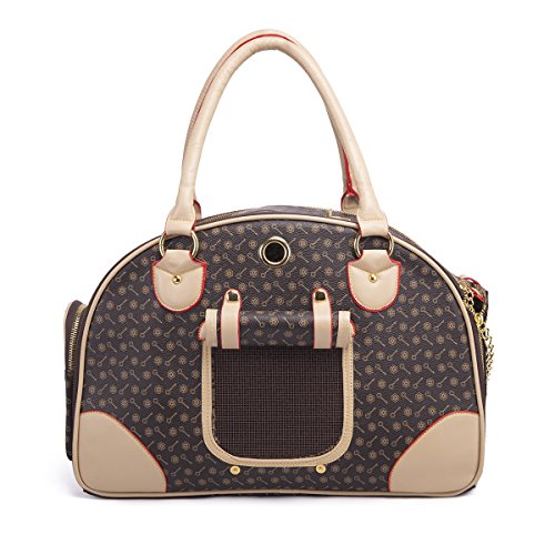 YiHao, cane dello zaino del sacchetto di corsa dell'animale domestico e il gatto del pet del gatto lo zaino di modo traspirante, 3958-L marrone